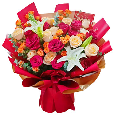 咸阳19朵玫瑰百合，爱情永不凋零