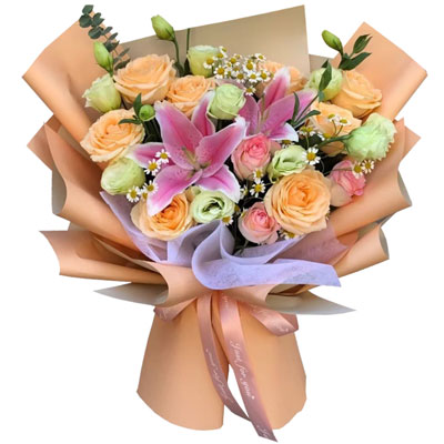 咸阳11朵玫瑰桔梗百合，陪你每个季节