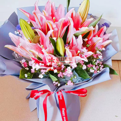 咸阳6支香水百合，全家幸福快乐