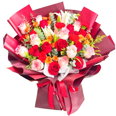 咸阳22朵玫瑰百合，追求真爱幸福